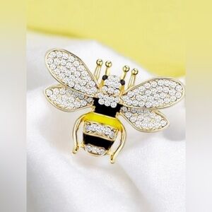 Elegant Gold and Black Bee Brooch